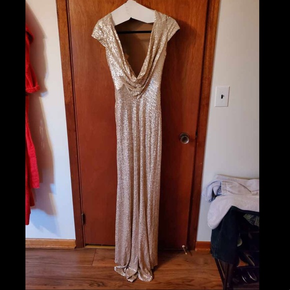 Gold Sequin Mother of the Bride Dress - Picture 3 of 4